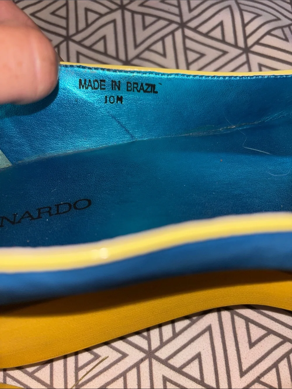 Bernardo Blue Platform Loafers with Yellow Trim